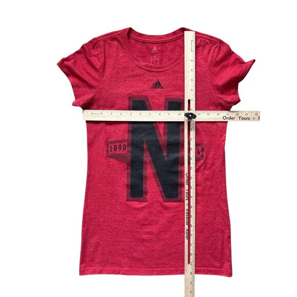 Nebraska Cornhuskers Shirt Womens Small Red NCAA Football Adidas Graphic - Picture 6 of 6